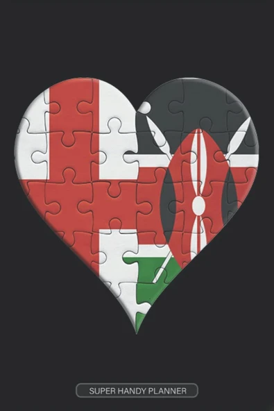 Planner: English Kenyan Flag United Heart Jigsaw Puzzle Flags Of England Kenya ürün görseli 1
