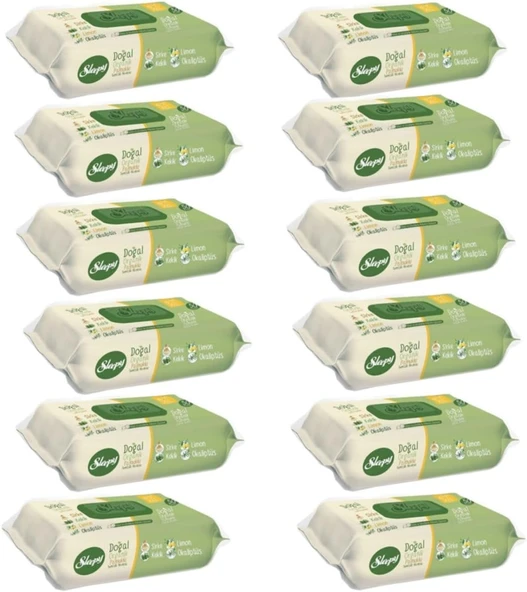 Sleepy Doğal Organik Pamuklu Temizlik Havlusu 50 Yaprak 12 Li Paket ürün görseli 1
