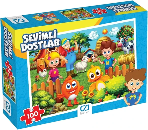 Ca Games Sevimli Dostlar 100 Parça 34X24Cm Çocuk Puzzle Yapboz Serisi ürün görseli 1
