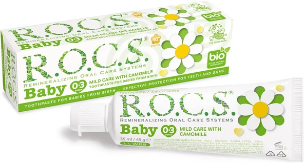R.O.C.S. Baby 0-3 Yaş Papatya Özlü Florürsüz Bebek Macunu (1 X 45 G) ürün görseli 1