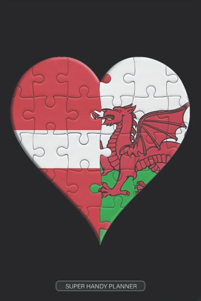 Planner: Latvian Welsh Flag United Heart Jigsaw Puzzle Flags Of Latvia Wales ürün görseli 1