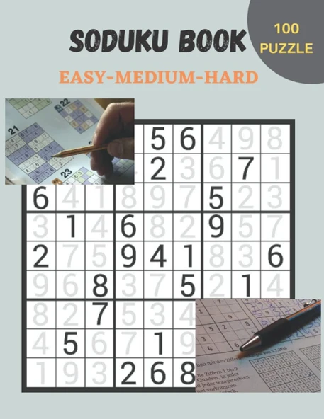Independently Published Book Puzzle Soduku Easy Medium Hard ürün görseli 1