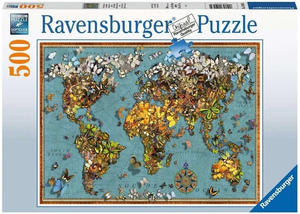 Ravensburger Puzzle, Butterflies, 500 Parça ürün görseli 1