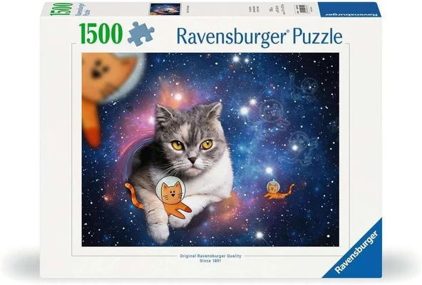 Ravensburger 1500P Puzzle Uzayda Kediler ürün görseli 1
