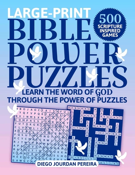 Bible Power Puzzles: 500 Scripture-Inspired Games--Learn The Word Of God Through The Power Of Puzzles! (Large Print) ürün görseli 1