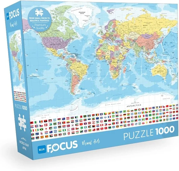 Focus 1000 Parça - Map (Dünya Hari̇tasi) ürün görseli 1