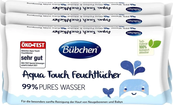 Bübchen Aqua Touch Yenidoğan Hassas Islak Mendil 3 X 48 Adet (144 Yaprak) ürün görseli 1