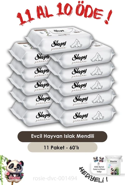 Sleepy 11 Al 10 Öde Petcare Evcil Hayvan Islak Havlusu 60'Lı ürün görseli 1
