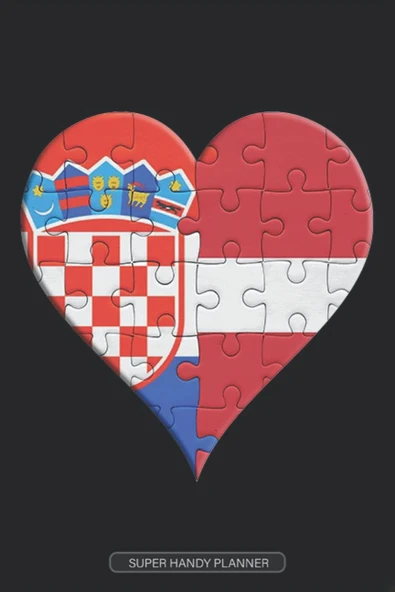 Planner: Croatian Latvian Flag United Heart Jigsaw Puzzle Flags Of Croatia Latvia ürün görseli 1