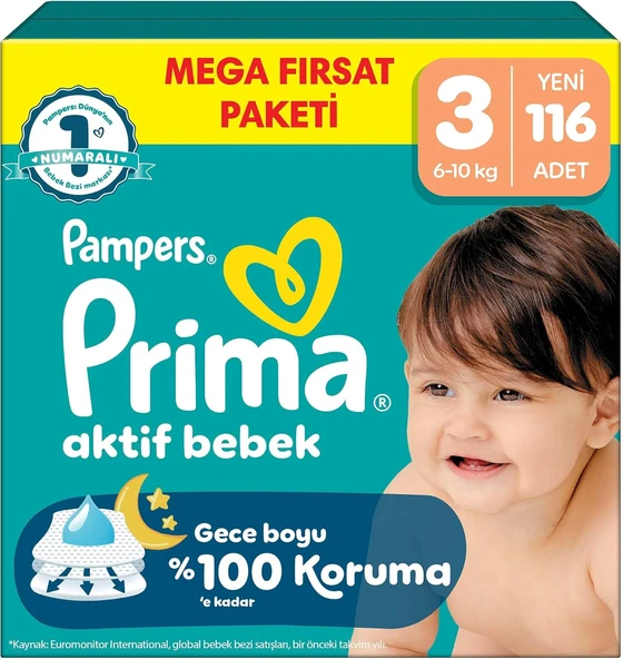 Aktif Bebek Mega Fırsat Paketi 3 Beden 116 Adet ürün görseli 1