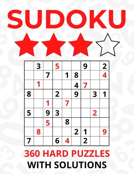 Sudoku Puzzles With Solutions - 360 Hard Sudokus - 8.5X11 Large Size: Great Gift Idea For Adults, Teens And Kids Who Love Sudoku Puzzles ürün görseli 1