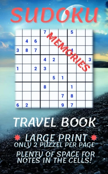 Large Print Sudoku Memories Pocket Book. Only 2 Puzzles Per Page.: Plenty Of Space For Notes In The Cells! Sudoku Puzzle Book For Adults, High Gloss And Is Therefore A Very Nice Gift! ürün görseli 1