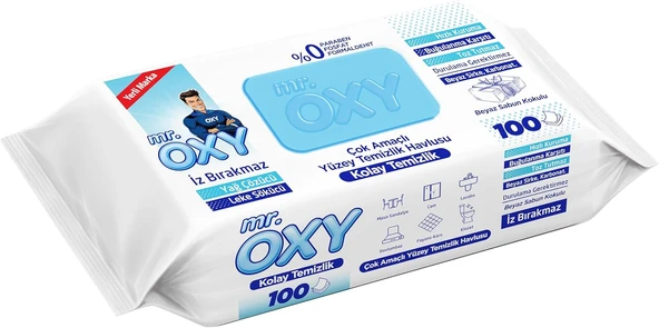 Mr Oxy Yüzey Temizlik Havlusu Beyaz Sabun 100'Lü ürün görseli 1