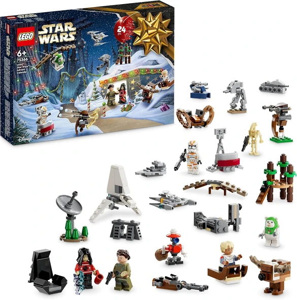 Lego® Wars™ Yılbaşı Takvimi 2023 75366-6 Yaş Üzeri Wars Seven Çocuklar Için 9 Karakter 15 Mini Model İçeren Yaratıcı Oyuncak Yapım Seti (320 Parça) ürün görseli 1