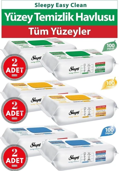 Sleepy Easy Clean Yüzey Temizlik Havlusu 6Lı Set ürün görseli 1