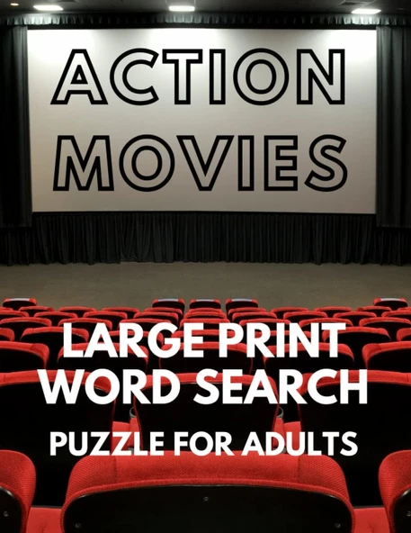 Action Movies Large Print Word Search Puzzles For Adults ürün görseli 1
