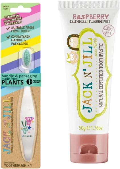N' Jıll N Jill Doğal Bakım Seti (Bunny&Koala Fırçası + Ahududu Aromalı Macunu 50G) ürün görseli 1
