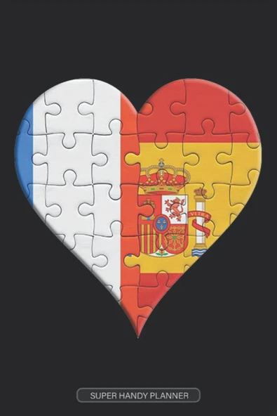 Planner: French Spanish Flag United Heart Jigsaw Puzzle Flags Of France Spain ürün görseli 1