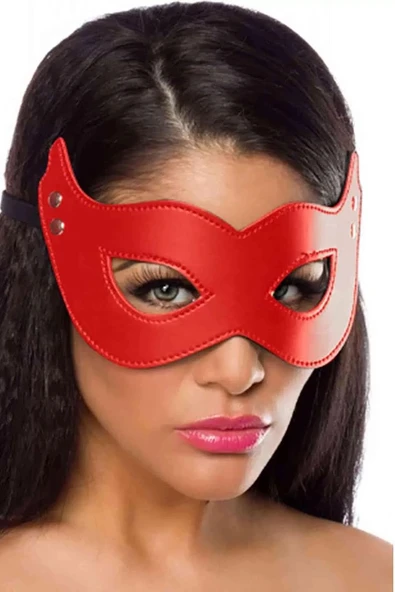 Sens Özel Üretim Kırmızı Peluşlu Deri Maske Yetişkin Oyun Maskesi, Yumuşak Peluş İç Yüzey, Lüks Deri Tasarım, Maskeli Oyun, Gizlilik Keyif, Yetişkinler Için Aksesuar, Yüksek Kalite ürün görseli 1