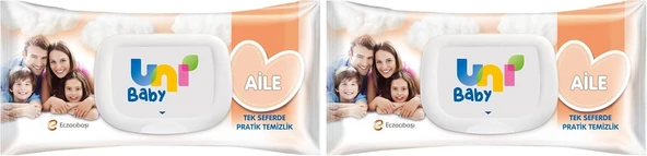 Uni Baby Aile Islak Mendil 12X90 1080 Yaprak (2 Paketi) ürün görseli 1