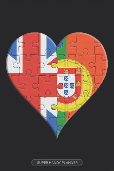 Planner: British Portuguese Flag United Heart Jigsaw Puzzle Flags Of Great Britain Portugal ürün görseli 1