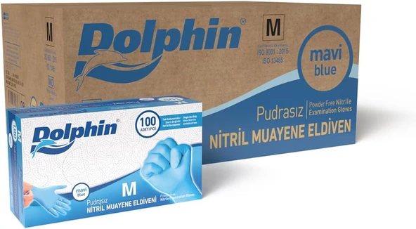 Dolphin Nitril Eldiven Pudrasız, M Beden, 2000 Adet (20 Pk X 100) ürün görseli 1