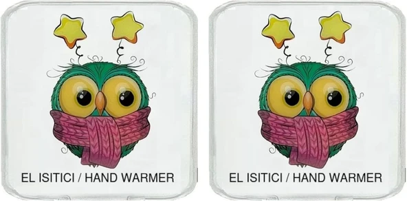 İki Adet Atkili Baykuş Cep Sobasi,El Isitici,Sicak Su Torbasi Pvc 10X9,5Cm ürün görseli 1