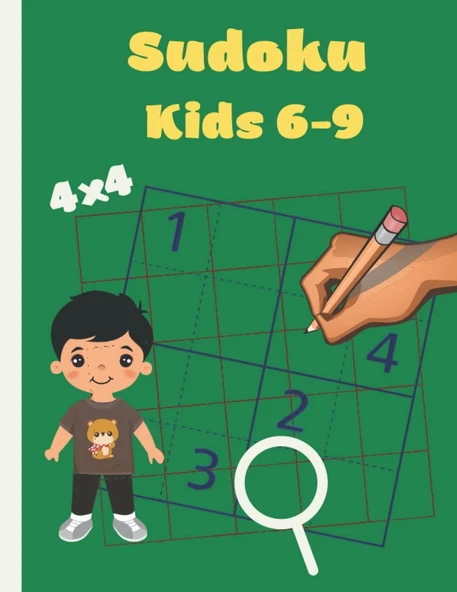 Sudoku Kids: Sudoku For Kids 50 Puzzles 4X4 Size 8.5X 11 Pages 105 Educational Game ürün görseli 1