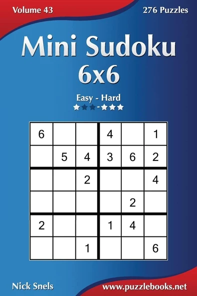 Mini Sudoku 6X6 - Easy To Hard - Volume 43 - 276 Puzzles ürün görseli 1