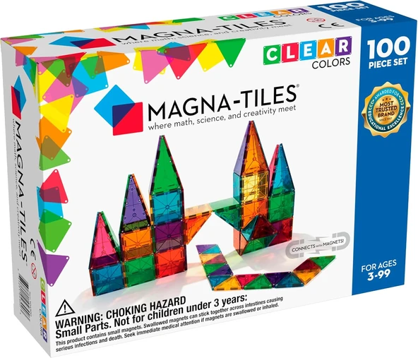 Magna-Tiles 04300 Clear Color 100 Parça ürün görseli 1