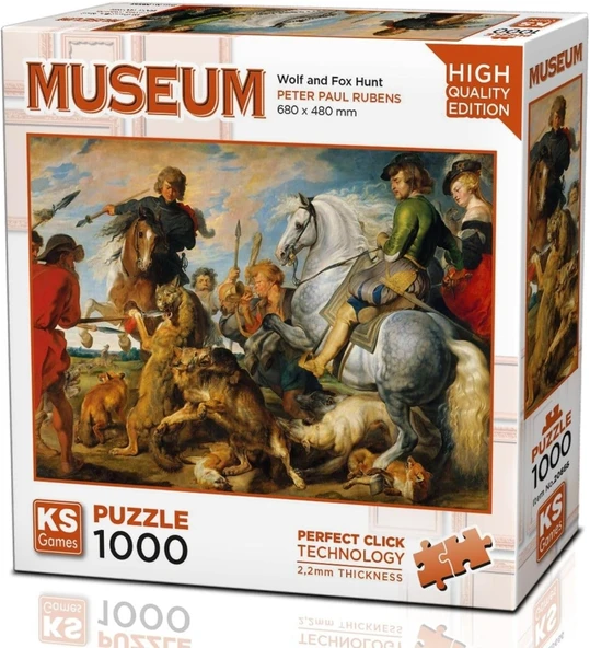 20666 Wolf And Fox Hunt 1000 Parça Puzzle -Ks Puzzle ürün görseli 1