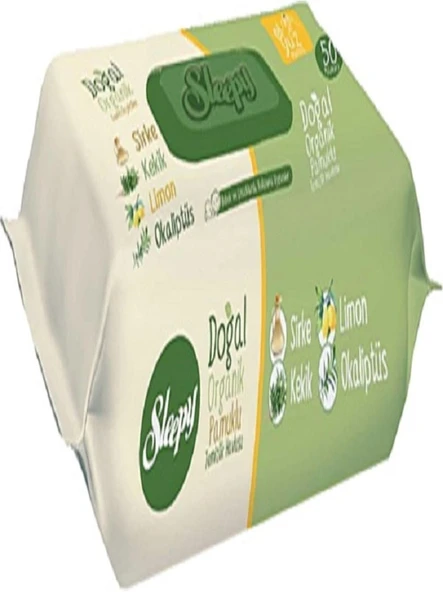Sleepy Doğal Organik Pamuklu 50 Yaprak Islak Mendil X 2 Paket ürün görseli 1
