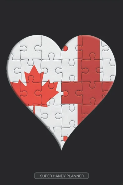 Planner: Canadian English Flag United Heart Jigsaw Puzzle Flags Of Canada England ürün görseli 1