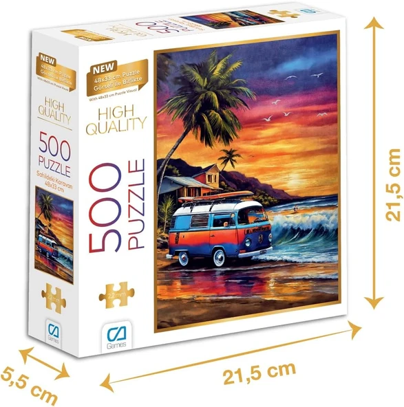 Ca Games Sahildeki Karavan 500 Parça 2,2Mm Kalınlık 48X33Cm Profesyonel Hobi Puzzle Yapboz Serisi ürün görseli 1