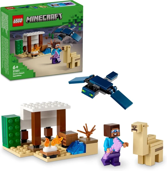Minecraft Steve'In Çöl Keşfi 21251-6 Yaş Üzeri Macera Oyunları Seven Çocuklar Için 3 Adet Minecraft Minifigürü Içeren Yaratıcı Oyuncak Yapım Seti (75 Parça) ürün görseli 1