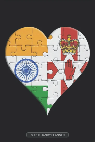 Planner: Indian Irish Flag United Heart Jigsaw Puzzle Flags Of India Northern Ireland ürün görseli 1