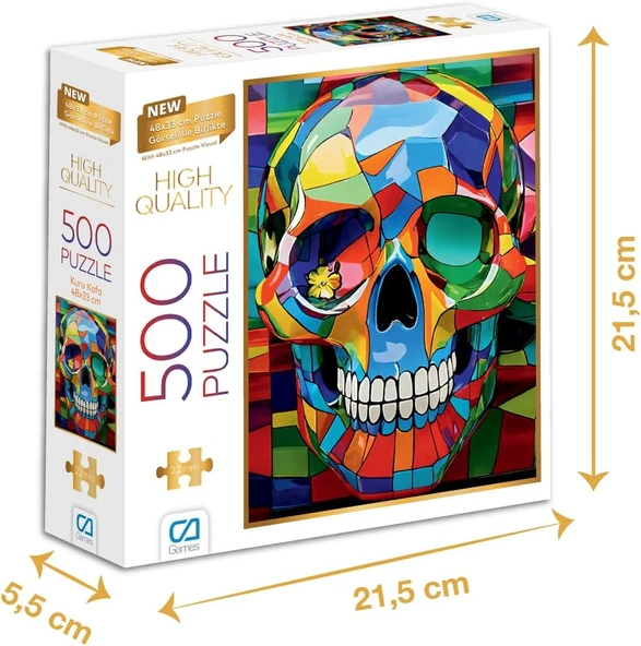 Ca Games Renkli Kuru Kafa 500 Parça 2,2Mm Kalınlık 48X33Cm Profesyonel Hobi Puzzle Yapboz Serisi ürün görseli 1