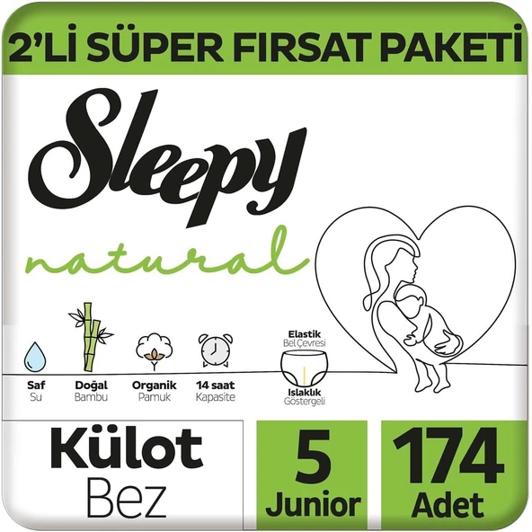 Sleepy 2'Li Fırsat Paketi Külot Bez 5 Numara Junior 174 Adet ürün görseli 1