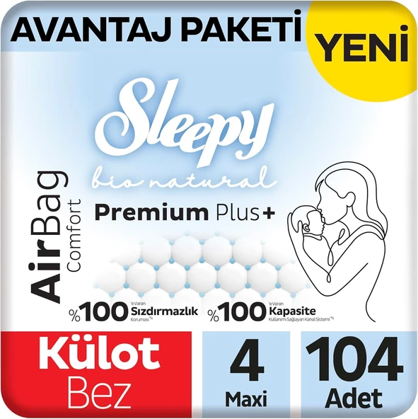 Sleepy Bio Airbag Avantaj Paketi Külot Bez 4 Numara Maxi 104 Adet ürün görseli 1