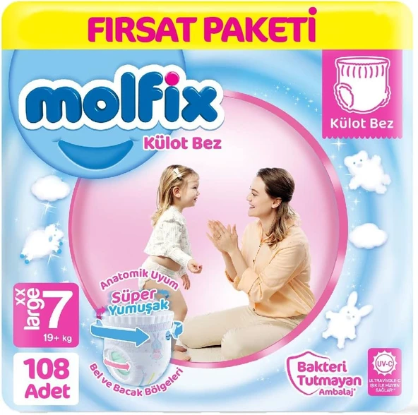 Molfix Külot Bebek Bezi 7 Beden Fırsat Paketi 27 * 4 108 Adet ürün görseli 1