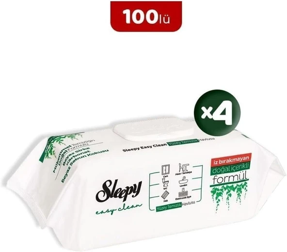 Sleepy Easy Clean Yüzey Temizlik Havlusu 100' Lü X 4 ürün görseli 1