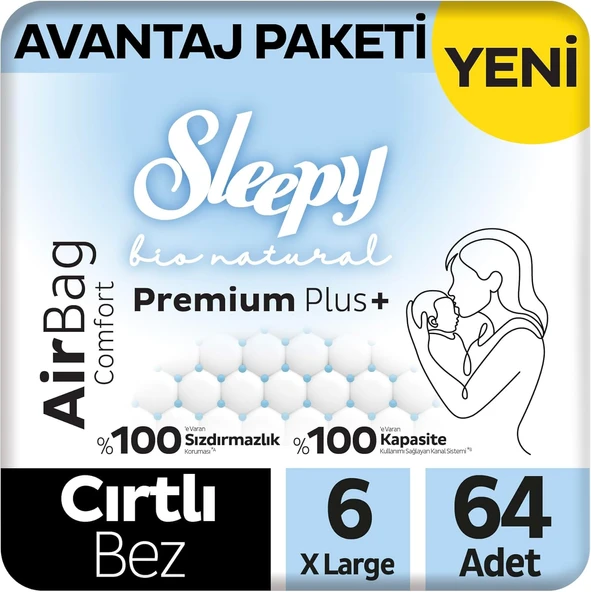 Sleepy Bio Airbag Avantaj Paketi Bebek Bezi 6 Numara Xlarge 64 Adet ürün görseli 1