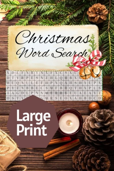 Christmas Word Search Large Print: Activity Notebook For Adults, Seniors, Teens And Kids: Christmas Puzzle Book ürün görseli 1