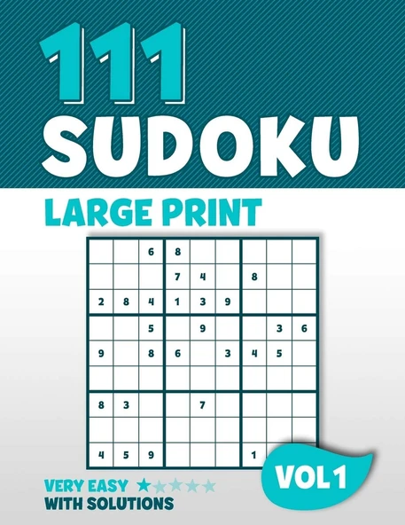 111 Sudoku Large Print: Puzzle Book With 111 Very Easy Sudoku Puzzles In 9X9 With Solutions | 8,5 X 11 Inch | Vol 1 ürün görseli 1