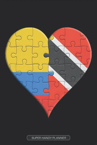 Planner: Colombian Trinidadian And Tobagoan Flag United Heart Jigsaw Puzzle Flags Of Colombia Trinidad And Tobago ürün görseli 1