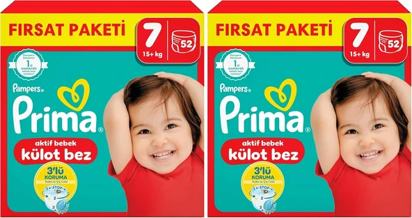 Külot Bebek Bezi 7 Beden 52 Adet Fırsat Paketi 2Li Paket ürün görseli 1