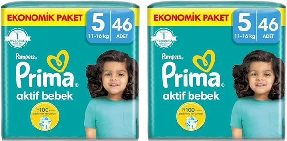 Bebek Bezi Aktif Bebek 5 Beden 46 Adet Junior Fırsat Paketi 2Li Paket ürün görseli 1