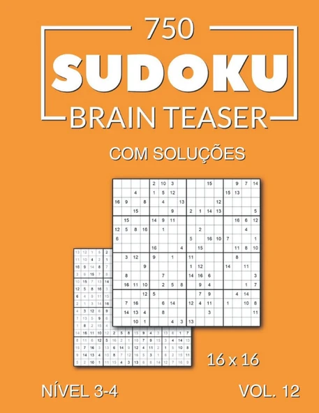 750 Sudoku Brain Teaser 16X16 Soluções Nível 3-4 Vol. 12 ürün görseli 1