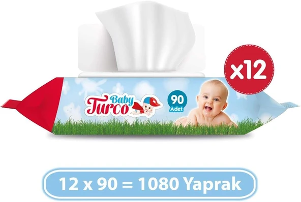 Baby Turco Islak Havlu 12 X 90 (1080 Yaprak) ürün görseli 1