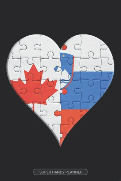 Planner: Canadian Slovenian Flag United Heart Jigsaw Puzzle Flags Of Canada Slovenia ürün görseli 1